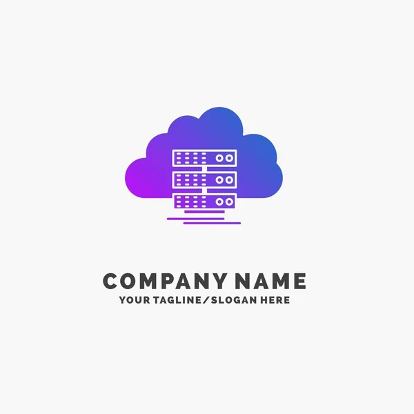 Cloud Stockage Informatique Données Flux Purple Business Logo Modèle Place — Image vectorielle