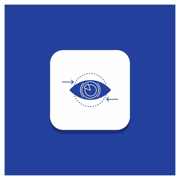 Blue Button Business Eye Marketing Vision Plan Glyph Icon — Stock Vector
