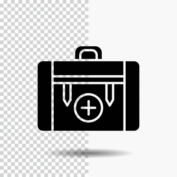 Bolsa Camping Salud Senderismo Equipaje Glifo Icono Sobre Fondo Transparente — Vector de stock