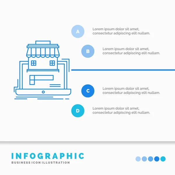 Bisnis Pasar Organisasi Data Pasar Online Templat Infografis Untuk Website - Stok Vektor