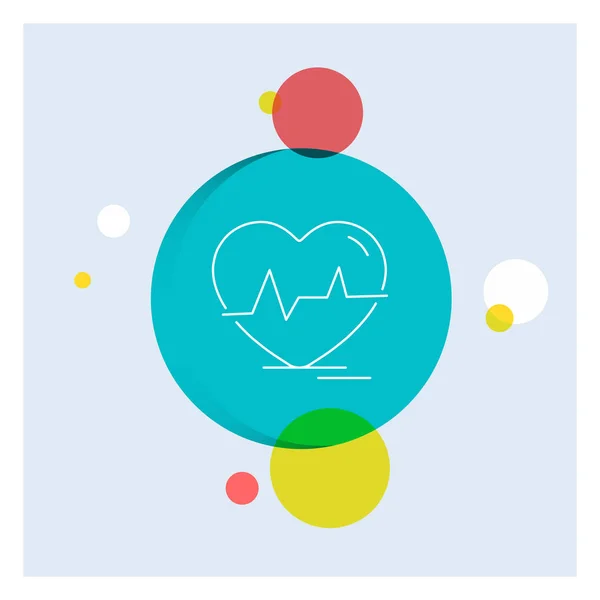 Ecg Heart Heartbeat Pulse Beat White Line Icon Colorful Circle — Stock Vector