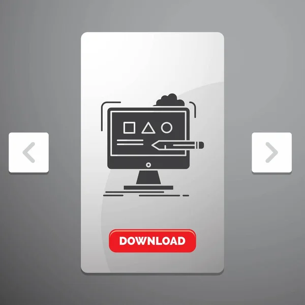 Art Computer Design Digital Studio Glyph Icon Carousal Pagination Slider — стоковый вектор