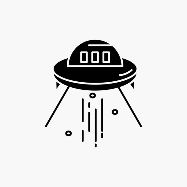 Nave Espacial Espacio Nave Cohete Alien Glyph Icon Ilustración Aislada — Archivo Imágenes Vectoriales
