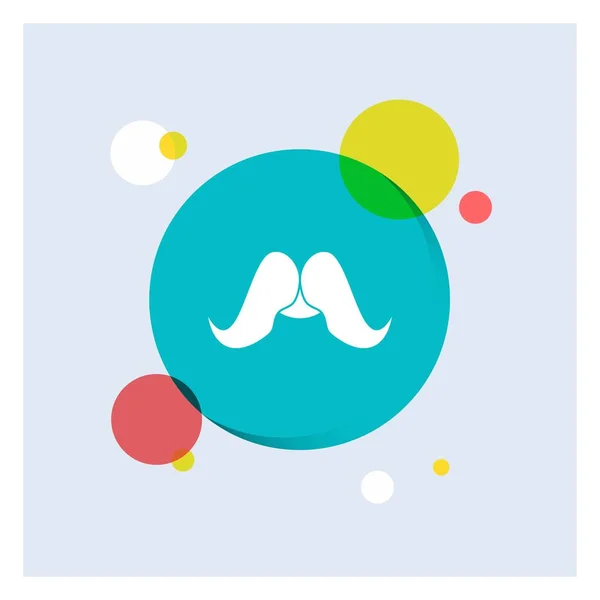 Snor Hipster Movember Man Mannen Witte Glyph Kleurrijke Cirkel Pictogramachtergrond — Stockvector