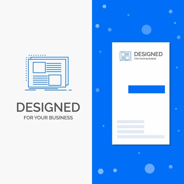 Business Logo Content Design Frame Page Text Vertical Blue Business — Stock Vector