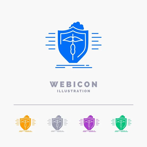 insurance, health, medical, protection, safe 5 Color Glyph Web Icon Template isolated on white. Vector illustration
