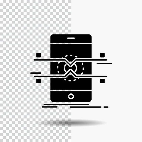 Api Interface Celular Telefone Smartphone Glyph Icon Fundo Transparente Ícone — Vetor de Stock