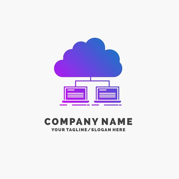 Cloud Network Server Internet Data Purple Business Logo Template Place — Stock Vector