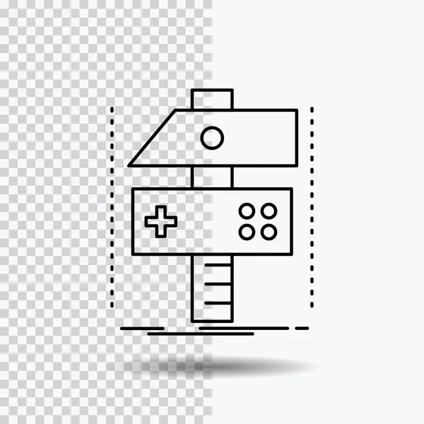 Build Craft Develop Developer Game Line Icon Transparent Background Black — Stock Vector