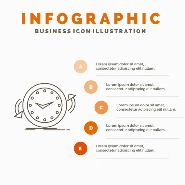 Tworzenie Kopii Zapasowych Zegar Prawo Licznik Raz Infografiki Szablon Dla — Wektor stockowy