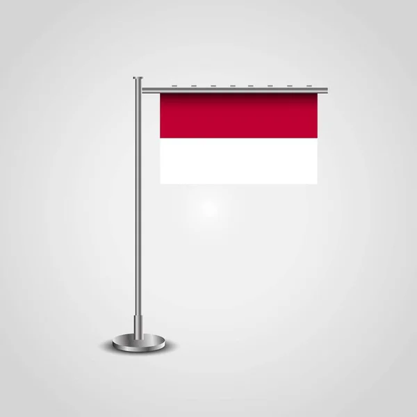 Indonesia Flag Pole Illustration — Stock Vector