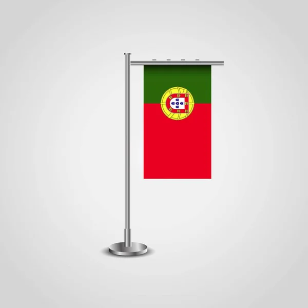 ポルトガル国旗ポールの図 — ストックベクタ