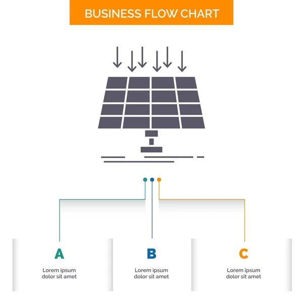 Solar Painel Energia Tecnologia Cidade Inteligente Business Flow Chart Design — Vetor de Stock