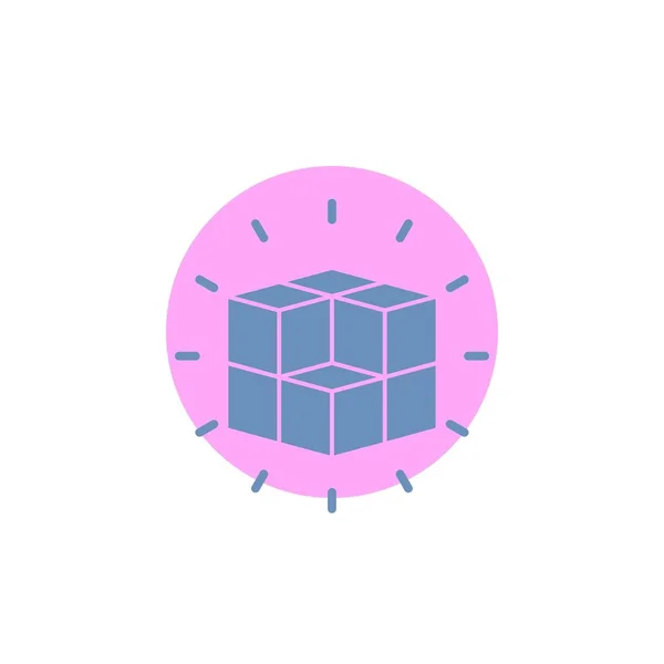 Caixa Labirinto Quebra Cabeça Solução Cubo Glyph Icon —  Vetores de Stock