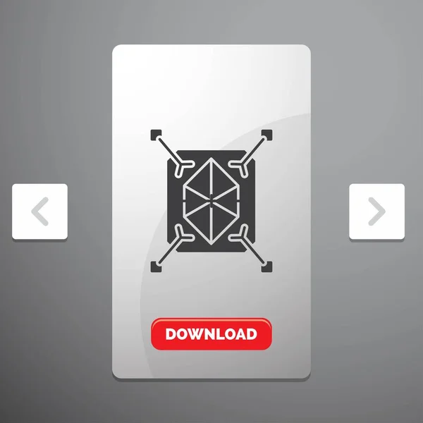 การสร างต นแบบ โครงสร ไอคอน Glyph Carousal Pagination Slider Design — ภาพเวกเตอร์สต็อก