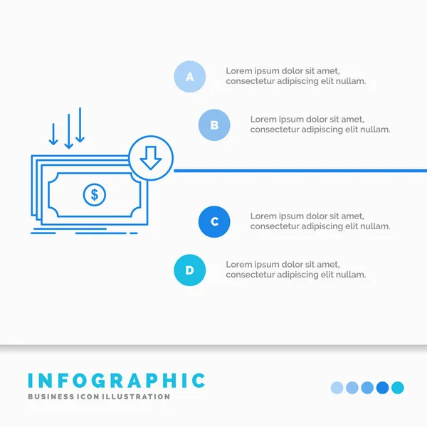 Negocio Costo Corte Gasto Finanzas Dinero Plantilla Infografías Para Sitio — Vector de stock