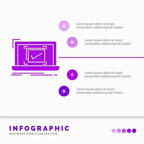 System Monitoring Checklist Good Infographics Template Website Presentation Glyph Purple — Stock Vector