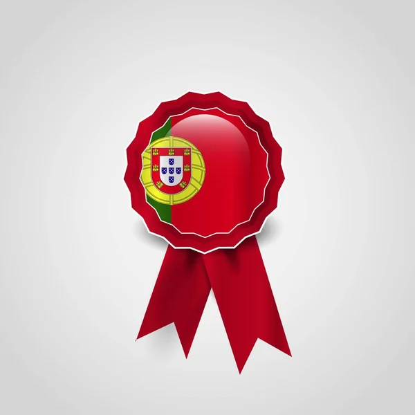 Bandera Portugal Bandera Banner Badge — Vector de stock