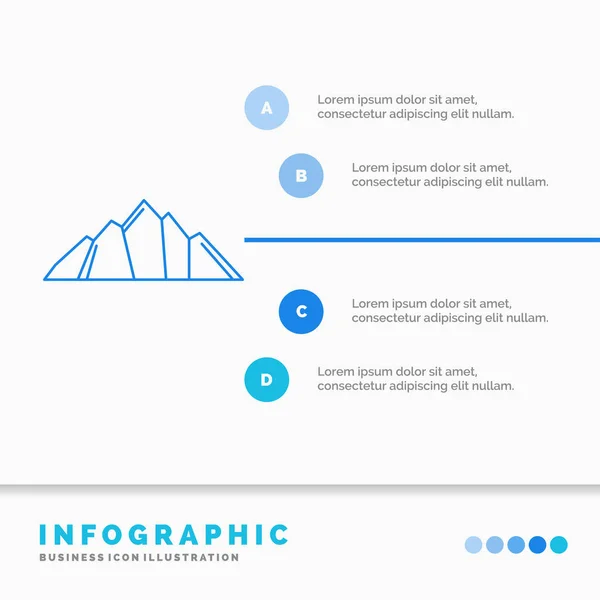 Hill Landscape Nature Mountain Scene Infographics Template Website Presentation Ícone — Vetor de Stock