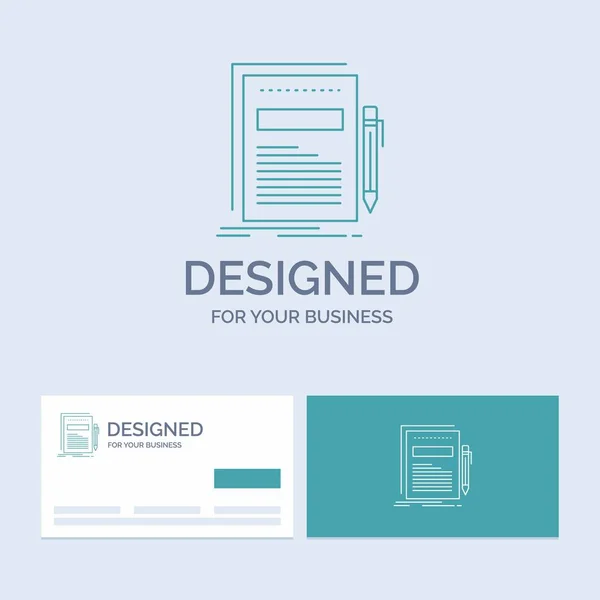 Business Document Bestand Papier Presentatie Business Logo Lijn Pictogram Symbool — Stockvector