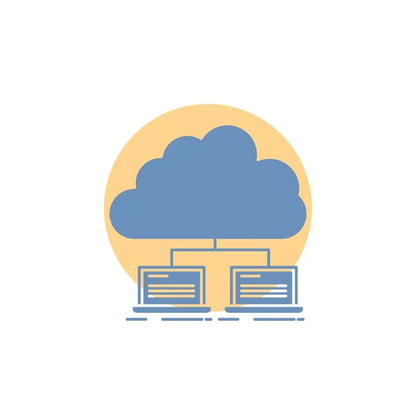 Cloud Réseau Serveur Internet Données Glyph Icon — Image vectorielle