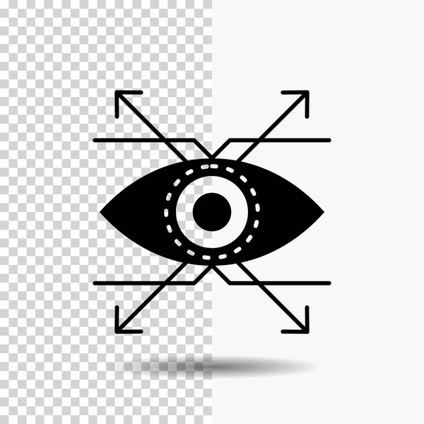 Negocio Ojo Mirada Visión Icono Glifos Fondo Transparente Icono Negro — Vector de stock