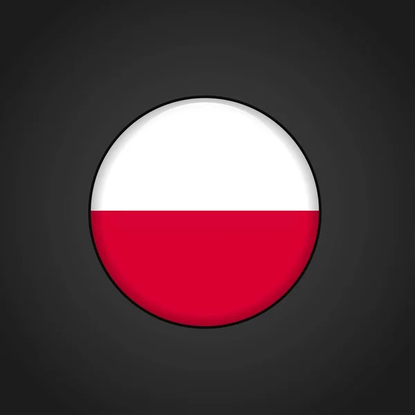 Tlačítko Příznak Kruh Polsko — Stockový vektor