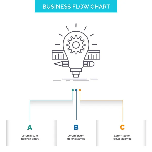 Development Idea Bulb Pencil Scale Business Flow Chart Design Steps — Stock Vector