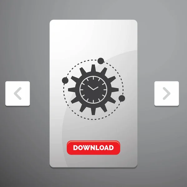 효율성 생산성 프로젝트 페이지 슬라이더 디자인 다운로드 버튼에 아이콘 — 스톡 벡터