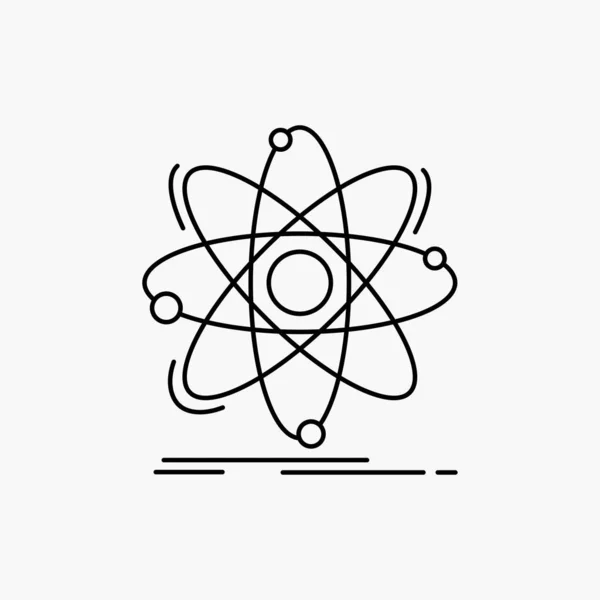 Atom Science Chemistry Physics Nuclear Line Icon Vector Isolated Illustration — Stock Vector