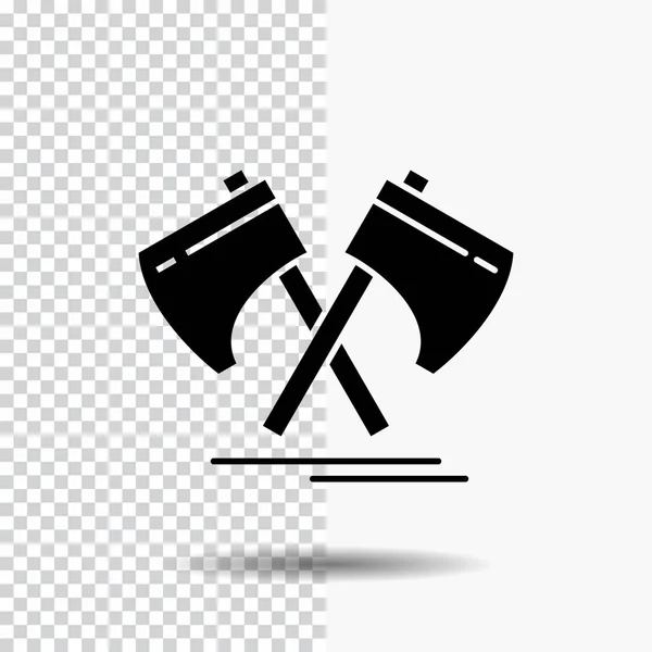Axt Beil Werkzeug Cutter Wikinger Glyphen Symbol Auf Transparentem Hintergrund — Stockvektor