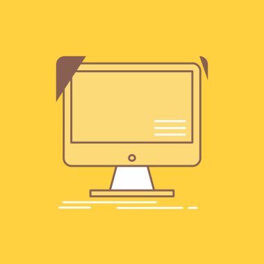 güvenli, koruma, güvenli, sistem, verileri düz çizgi dolu kutsal kişilerin resmi. Güzel Logo düğme UI ve Ux, Web veya mobil uygulama için sarı arka plan üzerinde