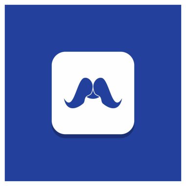 Bıyık, yenilikçi, movember, Erkek, erkek karakter simgesi mavi yuvarlak düğmesi