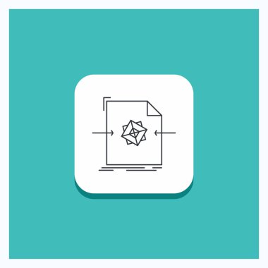 3d için düğme, belge, dosya, nesne, satırı simgesi turkuaz arka plan işleme