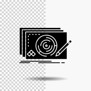 Düzey, tema, yeni, tam, oyun glif simgesini şeffaf arka plan. Siyah simgesi