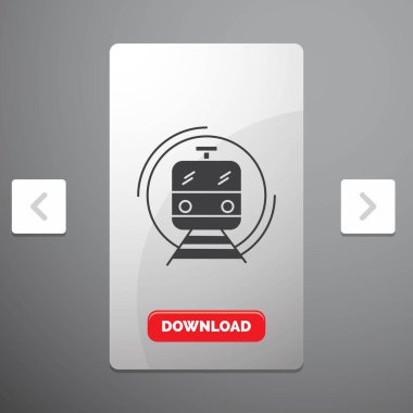 Metro, tren, zeki, genel, glif kutsal kişilerin resmi rekreasyon Pagination Slider tasarımı ve kırmızı Download düğme içinde taşıma