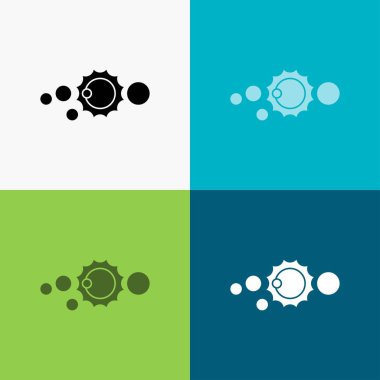 Güneş, sistem, evren, güneş sistemi, astronomi simgesi üzerinde çeşitli arka plan. glif tarzı tasarım, Web ve uygulama Eps 10 vektör çizim için tasarlanmış