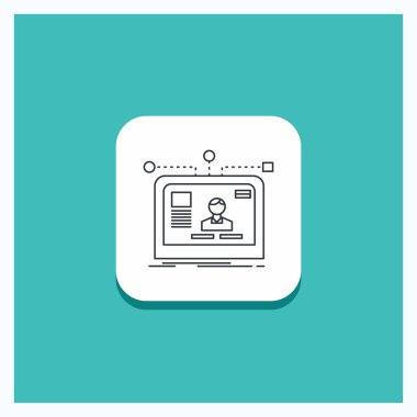 Düğme için arayüzü, Web sitesi, Kullanıcı, düzen, yuvarlak satırı simgesi turkuaz arka planı Tasarla