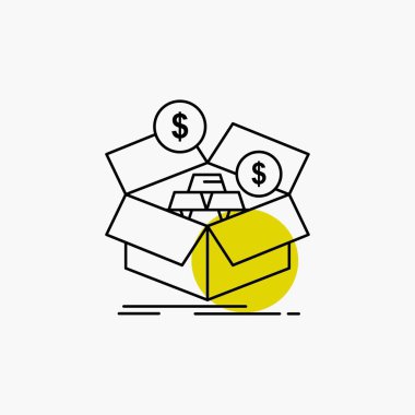 tasarruf, kutusu, bütçe, para, büyüme satırı simgesi