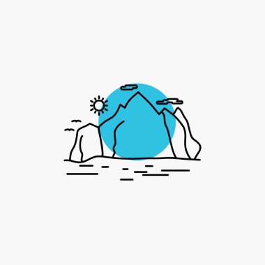 Doğa, dağ, tepe, Peyzaj sahne satırı simgesi