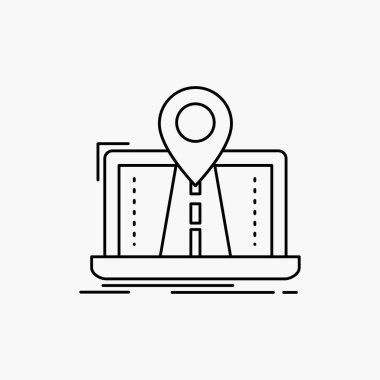 Gezinti, harita, sistemi, Gps, rota satırı simgesi. İzole vektör çizim