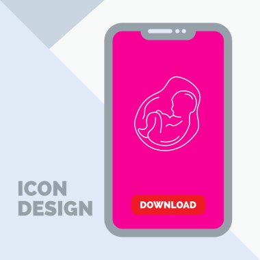Bebek, gebelik, hamile, kadın hastalıkları, fetus hareket eden Download sayfa için çizgisi simgesinde