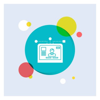 arayüzü, Web sitesi, Kullanıcı, düzen, renkli daire arka plan beyaz glif simge tasarlamak