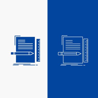 Programlama, komut dosyası satırı ve glif web düğmesi mavi renkli UI için Dikey Banner Kodu, kodlama, dosya ve Ux, Web sitesi veya mobil uygulama