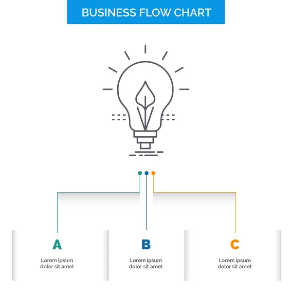 Лампа Идея Электричество Энергия Свет Business Flow Chart Design Шагами — стоковый вектор
