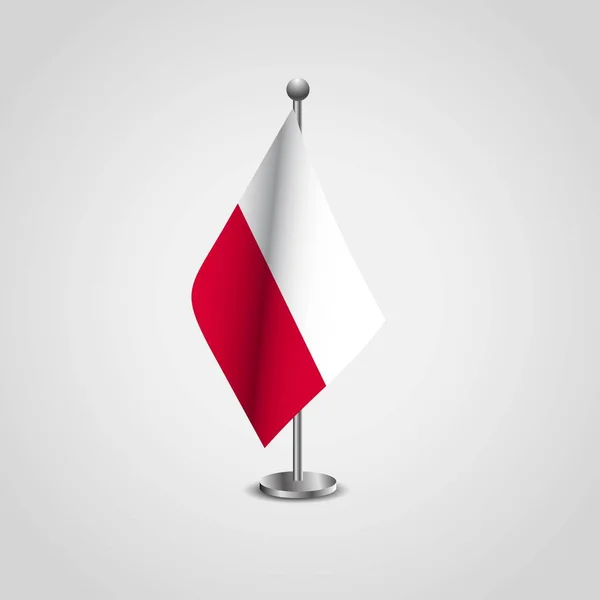 Polonia Bandera Poste Vector Ilustración — Archivo Imágenes Vectoriales