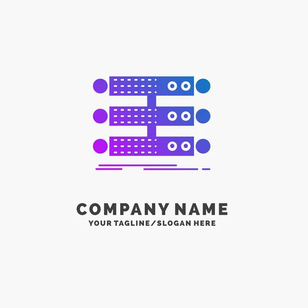 Server Structure Rack Database Data Purple Business Logo Template Place — Stock Vector