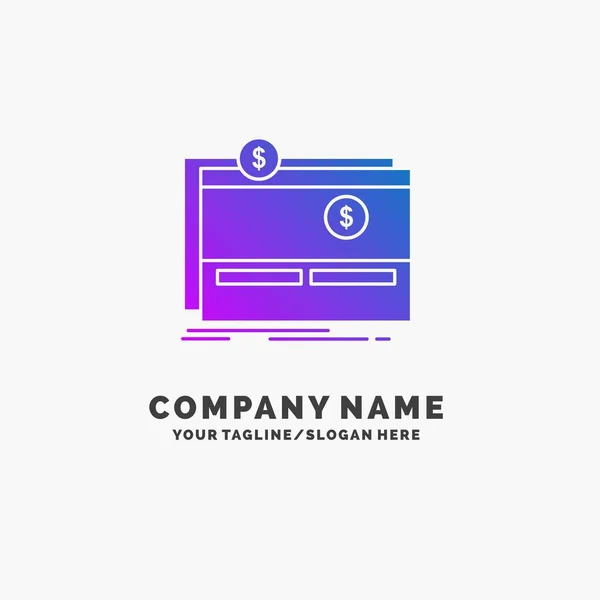 Crowdfunding Financiamento Angariação Fundos Plataforma Site Purple Business Logo Template — Vetor de Stock
