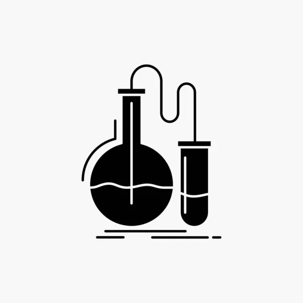 Análisis Química Frasco Investigación Prueba Glyph Icon Ilustración Aislada Vectorial — Vector de stock