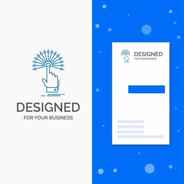 Логотип Бізнесу Досягнення Дотику Призначення Цифрового Аналітичного Вертикальний Синій Бізнес — стоковий вектор